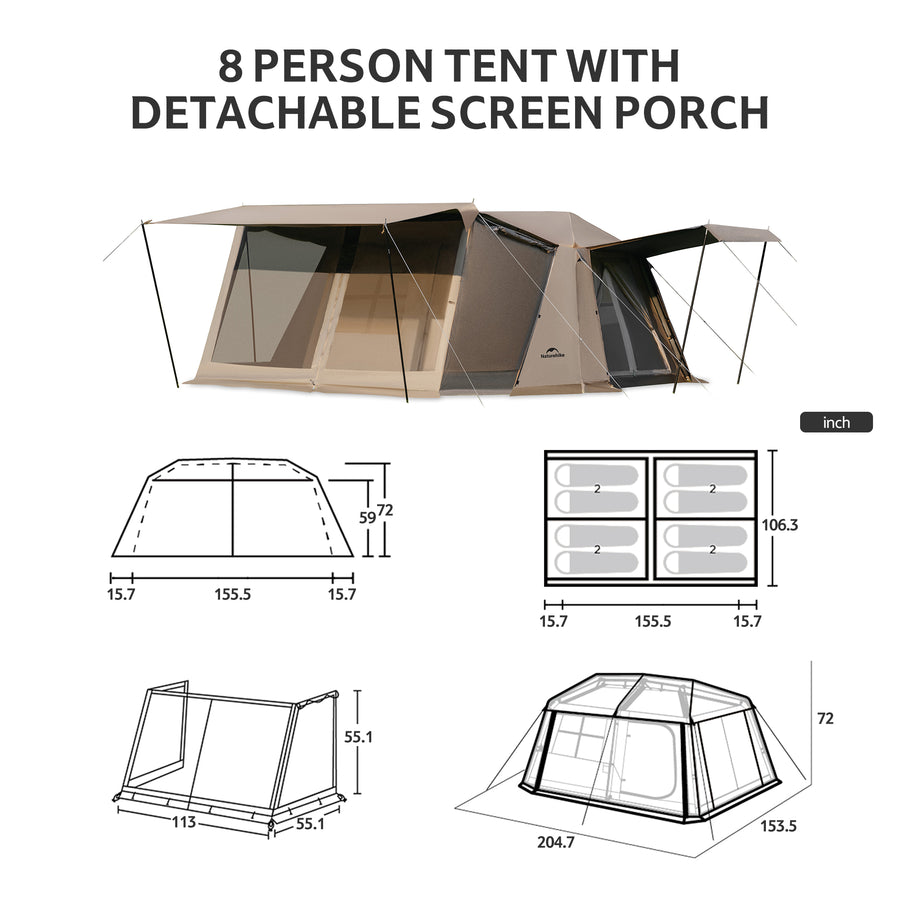 Naturehike Village 13 Flagship 8-Person Automatic Cabin Tent (2026)