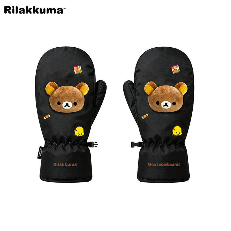 Gee Snowboards × Rilakkuma Snow Mittens - Rilakkuma Black — official product image