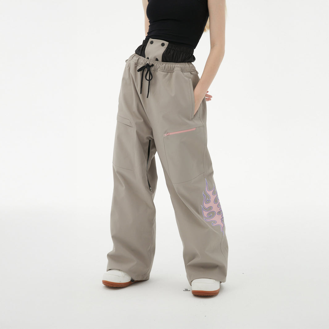 Pantalon de neige RandomPow FREESTYLE FIRE Stitches rose et kaki