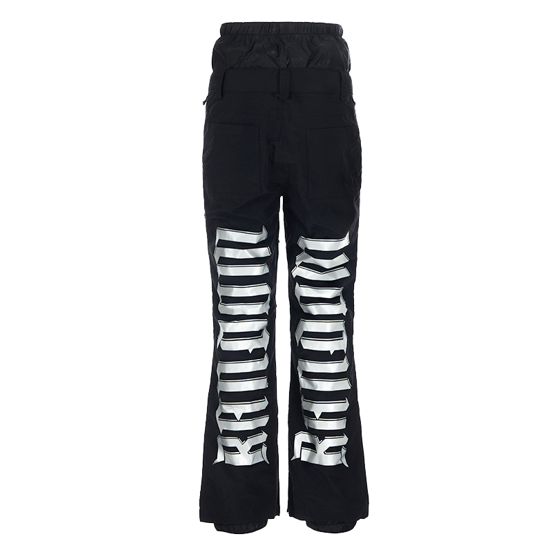 Randompow Signature Reflective Print Regular Fit Snow Pants Black - Unisex