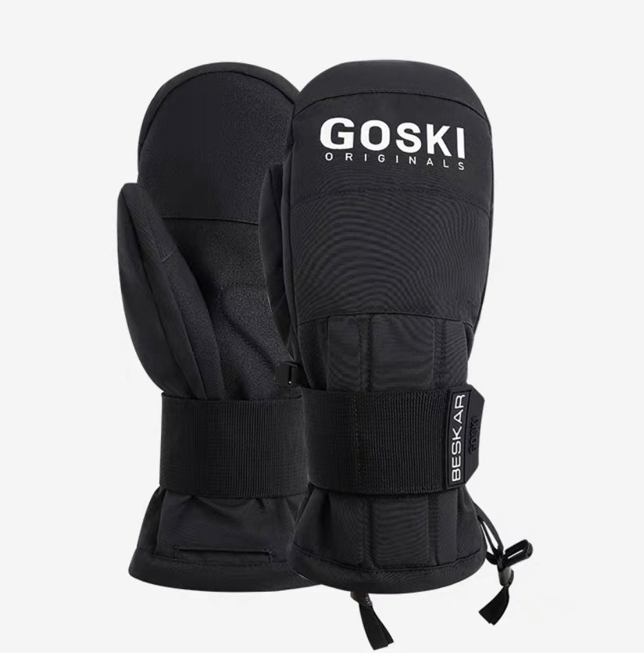 Goski Mittens With Wrist Pads Black