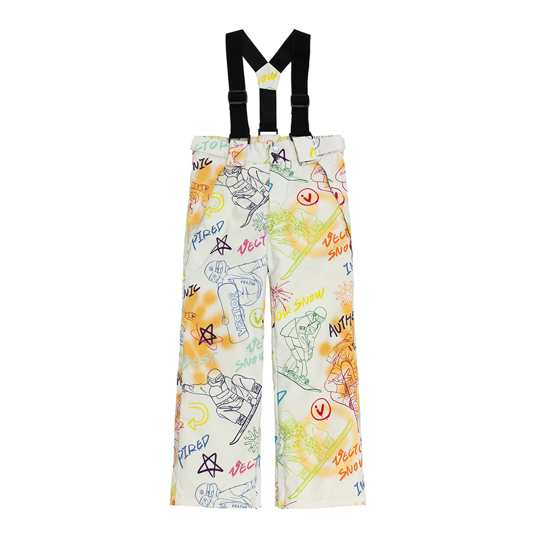 Vector Pastel Doodle Land Kids' Graffiti Bib Pants