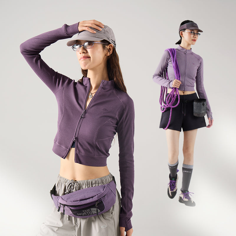 Blue Wool Waffle-Knit Women's Cardigan