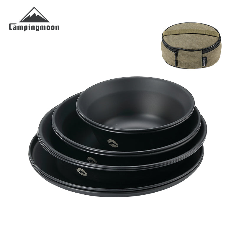 Campingmoon Black Plates Set BKS395-2S