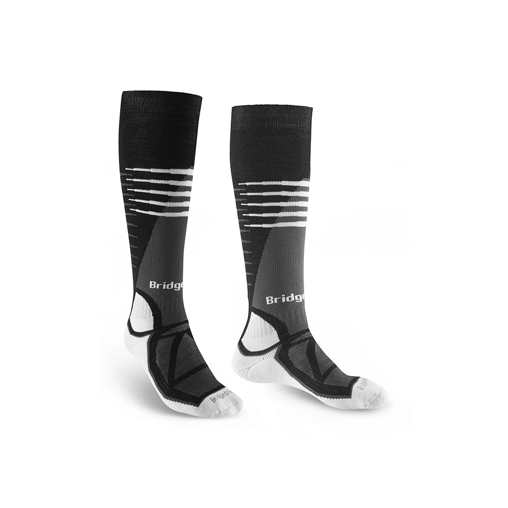 Bridgedale Midweight Merino Performance Ski Socks Black/White - Men's