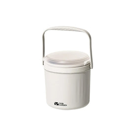 A white 8.5 L lightweight bucket container with a sturdy handle, suitable for carrying water or other essentials.