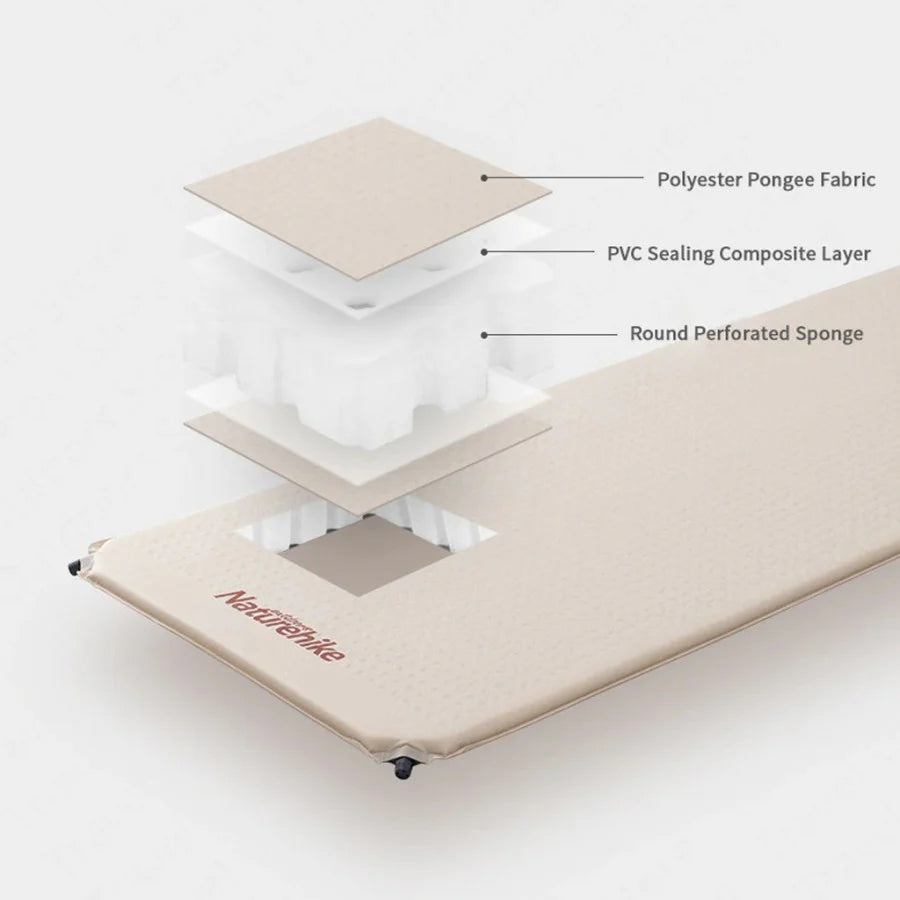 Naturehike Square Self Inflatable Sleeping Pad - 3 cm Double Beige