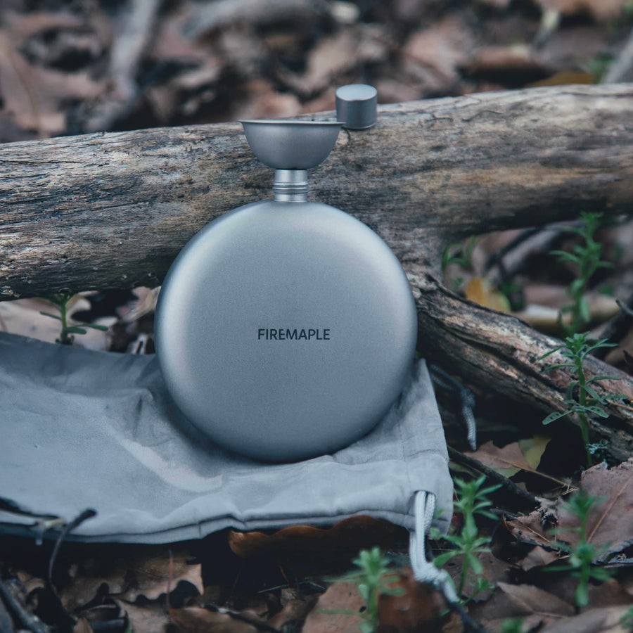 Fire Maple Ash Titanium Hip Flask