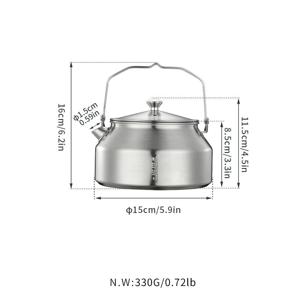 Camping Moon SW-1 Mini Stainless Steel Bonfire Kettle