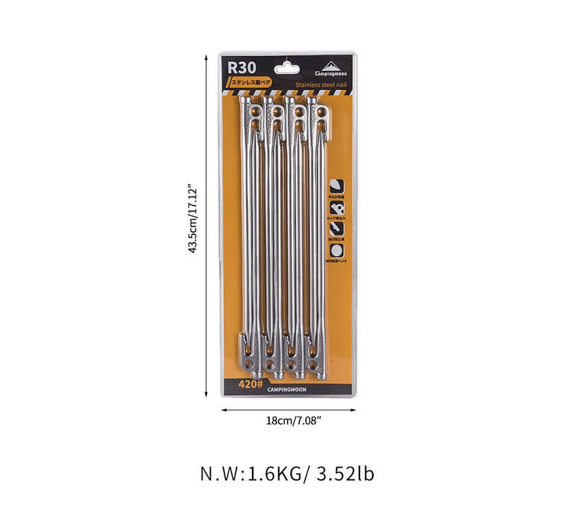 Campingmoon Ss Pegs 30cm – 8Pcs