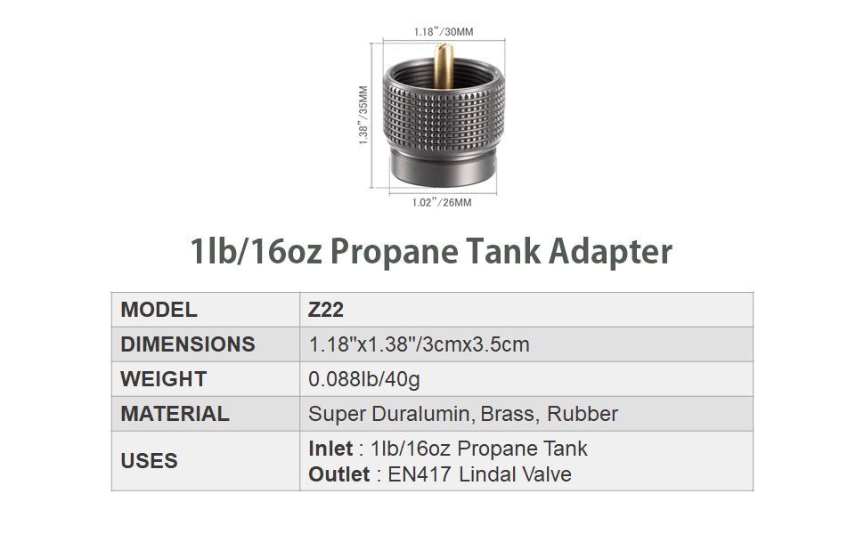 Camping Moon Z22 Propane To Butane Adapter 2026