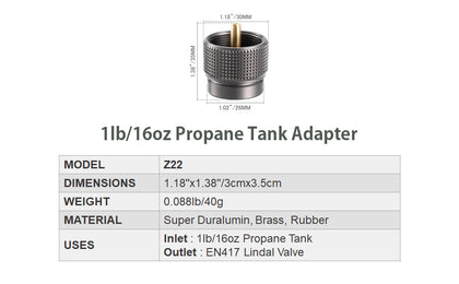Camping Moon Z22 Propane To Butane Adapter 2026