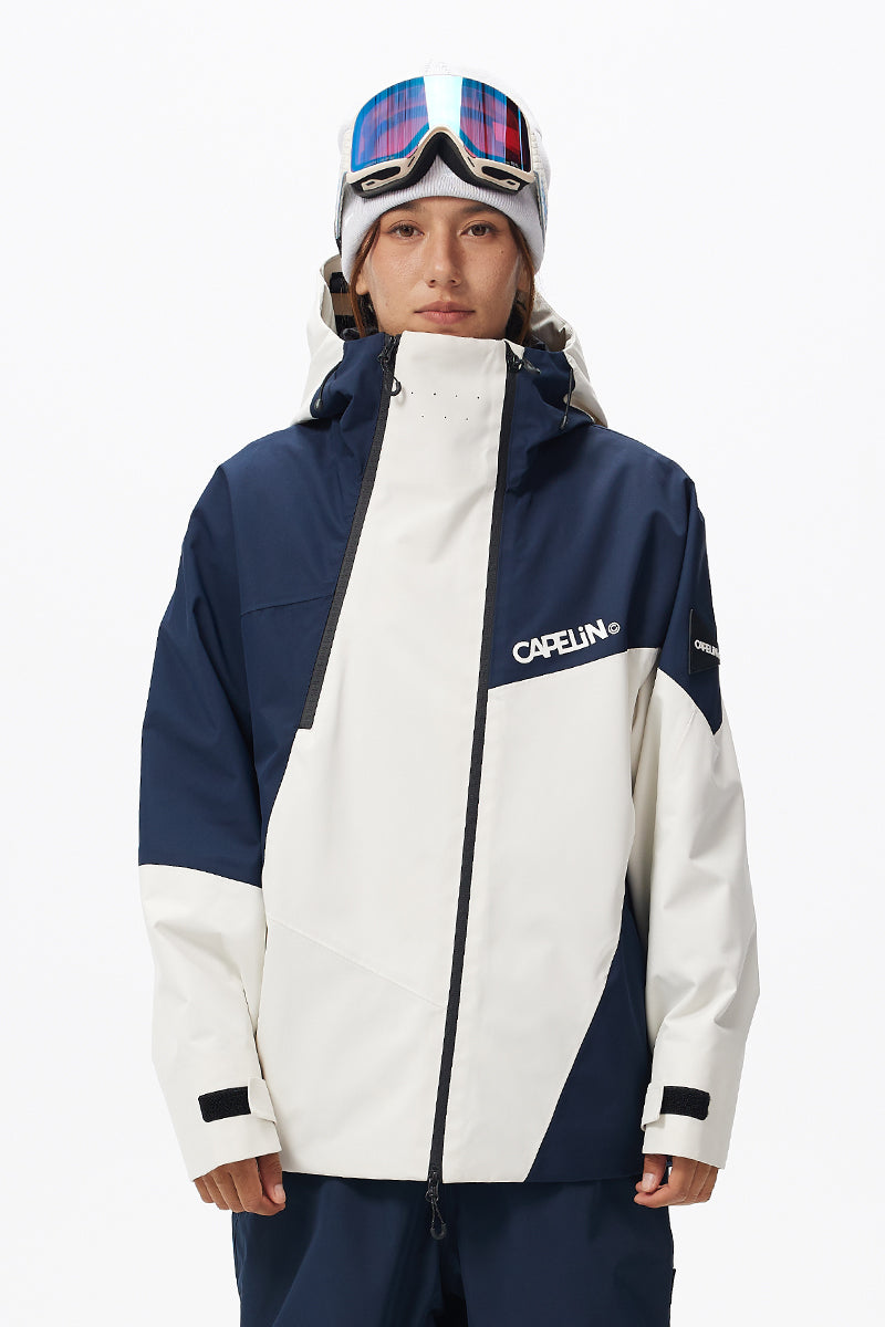 Capelin Crew Darkwave Snowboard Jacket - Unisex in Oxford Blue + Moon Beige — Capelin Crew product image