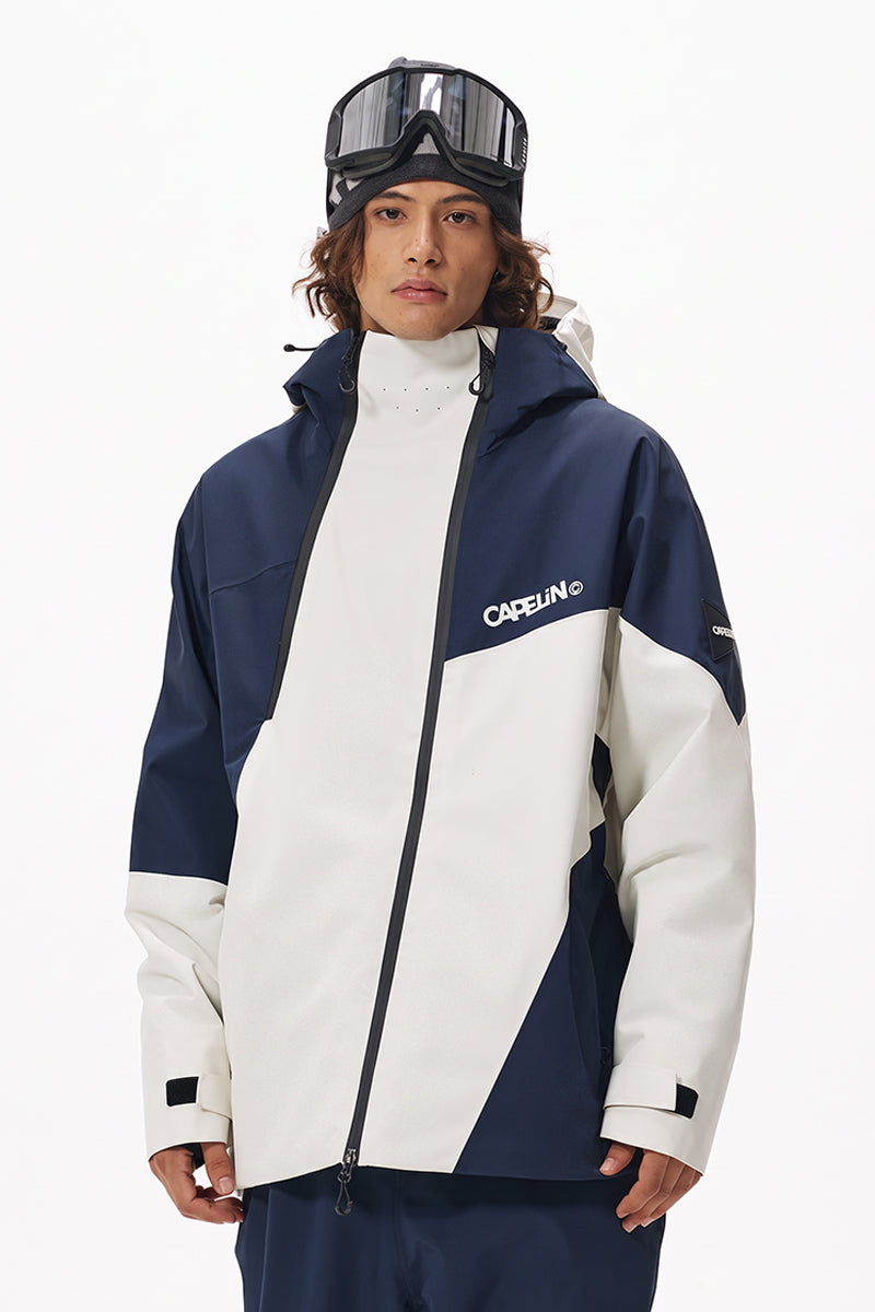 Capelin Crew Darkwave Snowboard Jacket - Unisex in Oxford Blue + Moon Beige — Capelin Crew product image