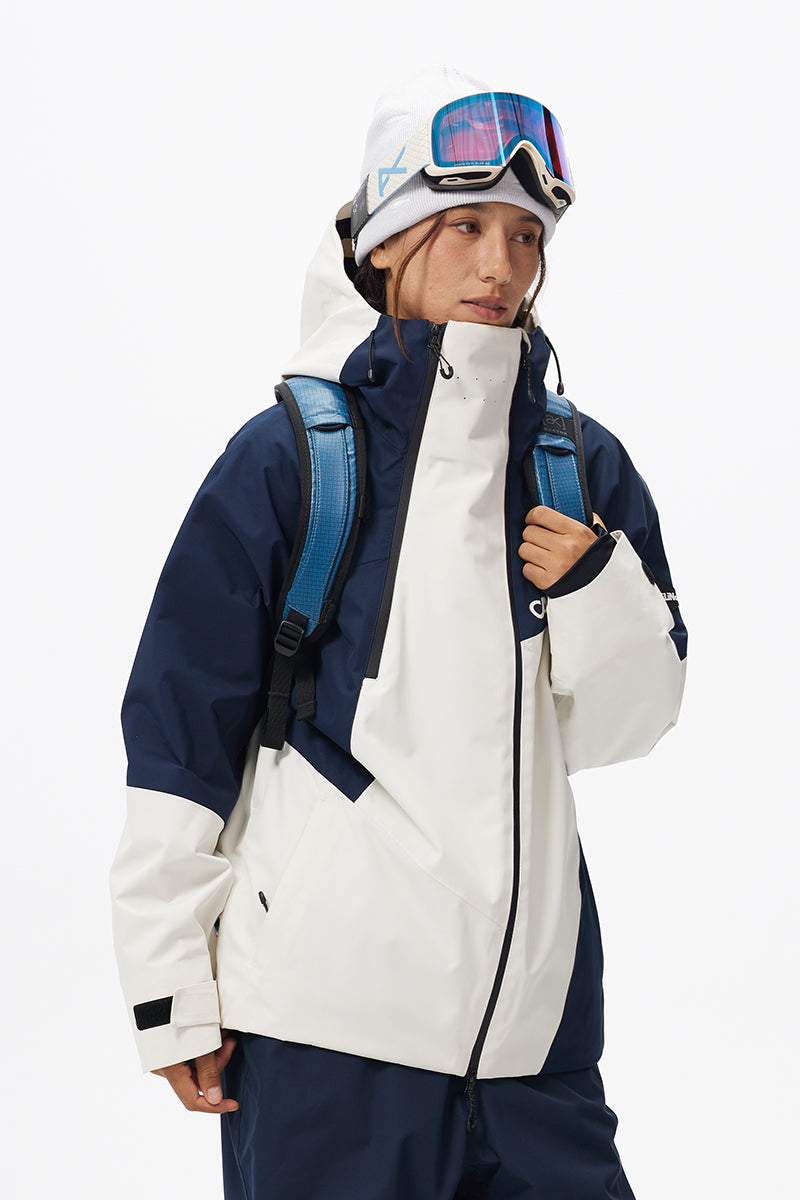 Capelin Crew Darkwave Snowboard Jacket - Unisex in Oxford Blue + Moon Beige — Capelin Crew product image