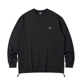 Blue Drawstring Training Unisex Long Sleeve T-shirt