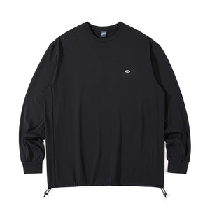 Blue Drawstring Training Unisex Long Sleeve T-shirt