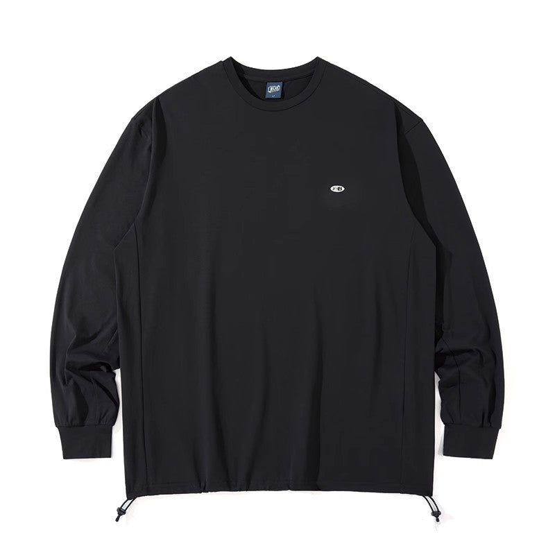 Blue Drawstring Training Unisex Long Sleeve T-shirt