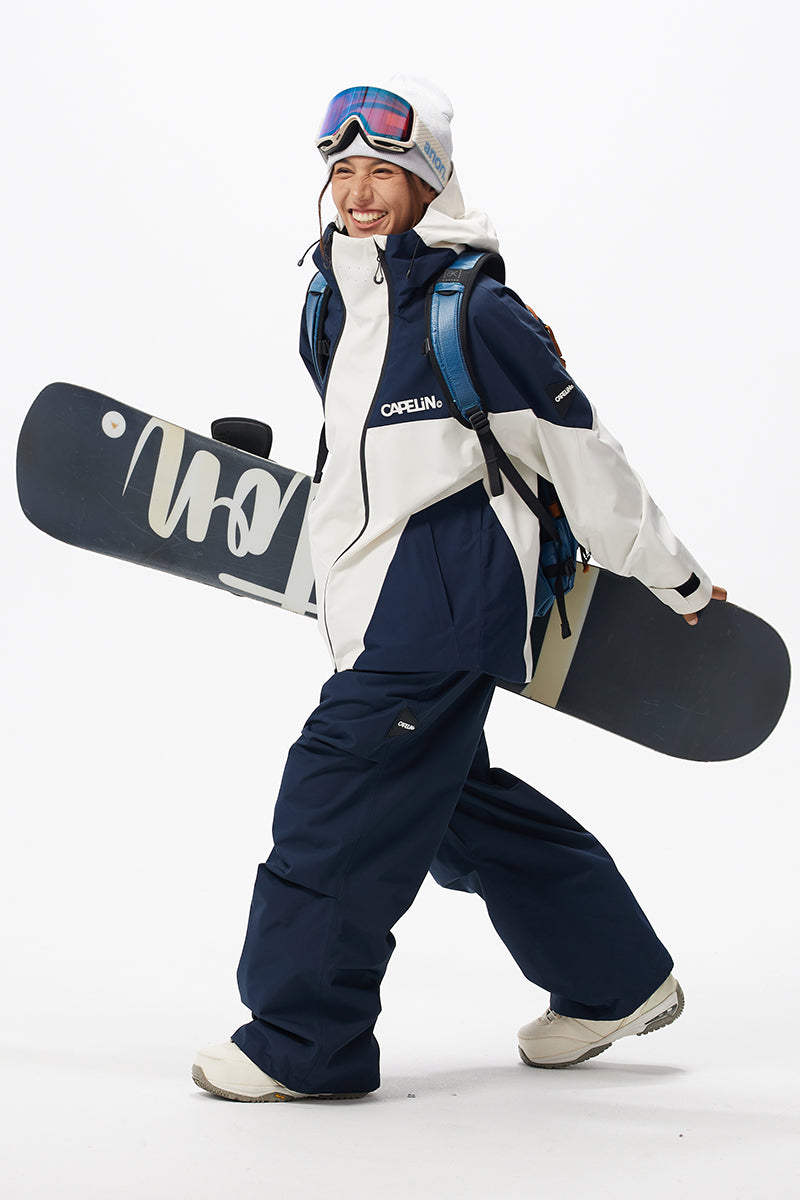 Capelin Crew Darkwave Snowboard Jacket - Unisex in Oxford Blue + Moon Beige — Capelin Crew product image