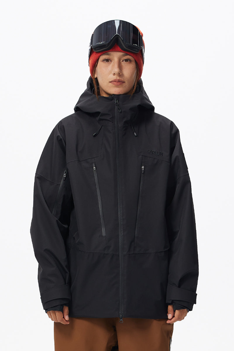 Capelin Crew Elkin 3L Insulated Snowboard Jacket - Unisex in Black — Capelin Crew product image