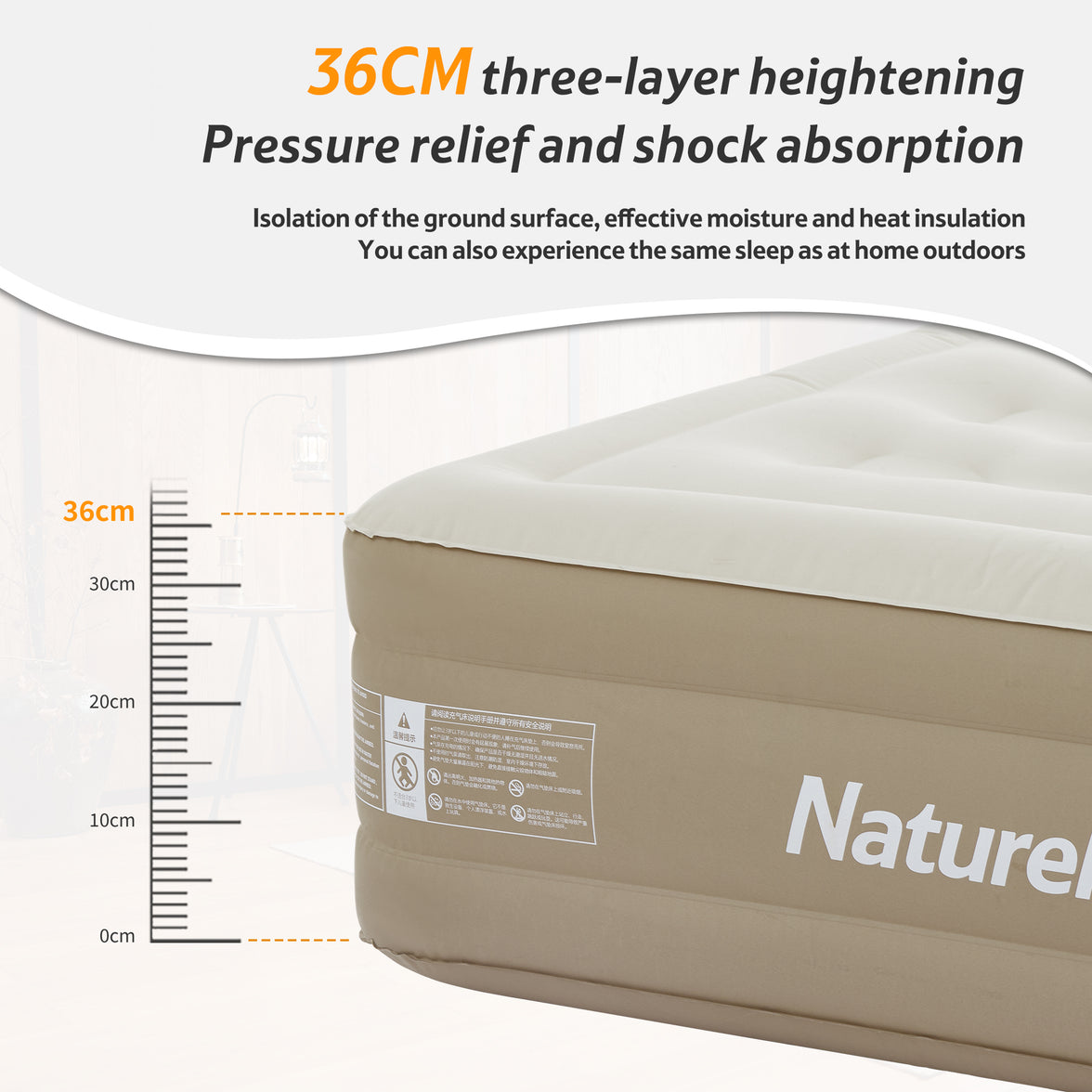 Naturehike C36 Inflatable Mattress Built-In Pump Khaki