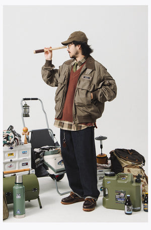 Blue Vintage Flight Jacket