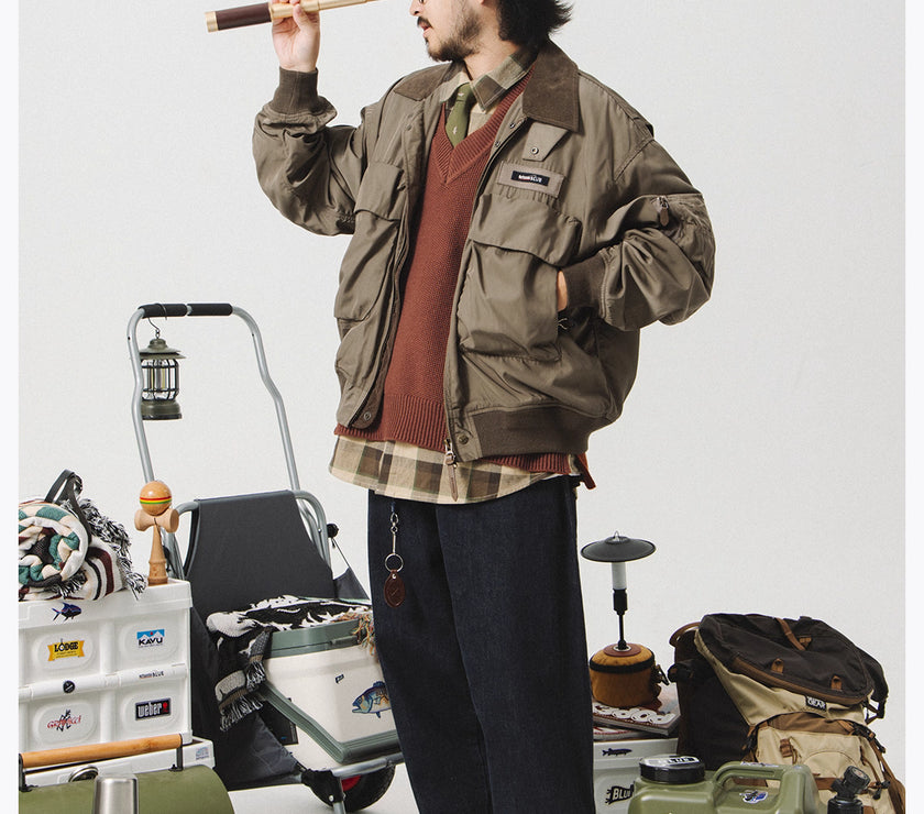 Blue Vintage Flight Jacket