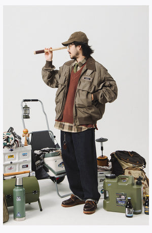 Blue Vintage Flight Jacket