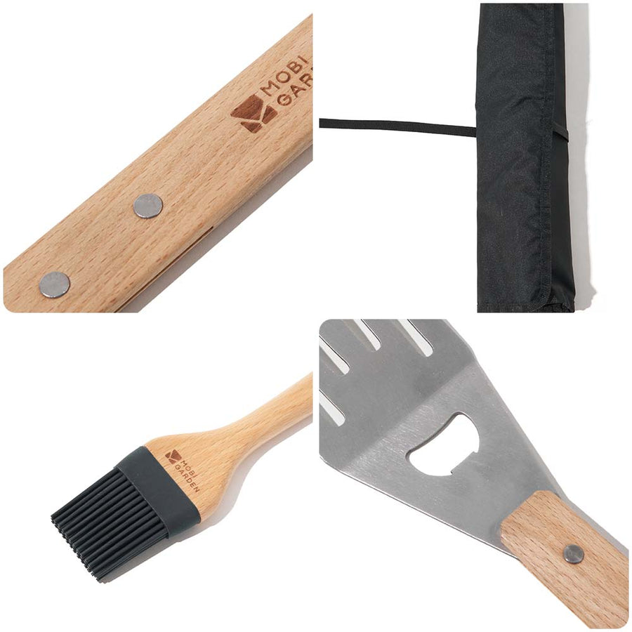 Ensemble d'outils de barbecue quatre pièces Mobi Garden