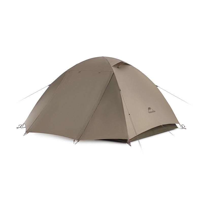 A brown Naturehike Cloud River series tent designed for three people, displayed against a white background.