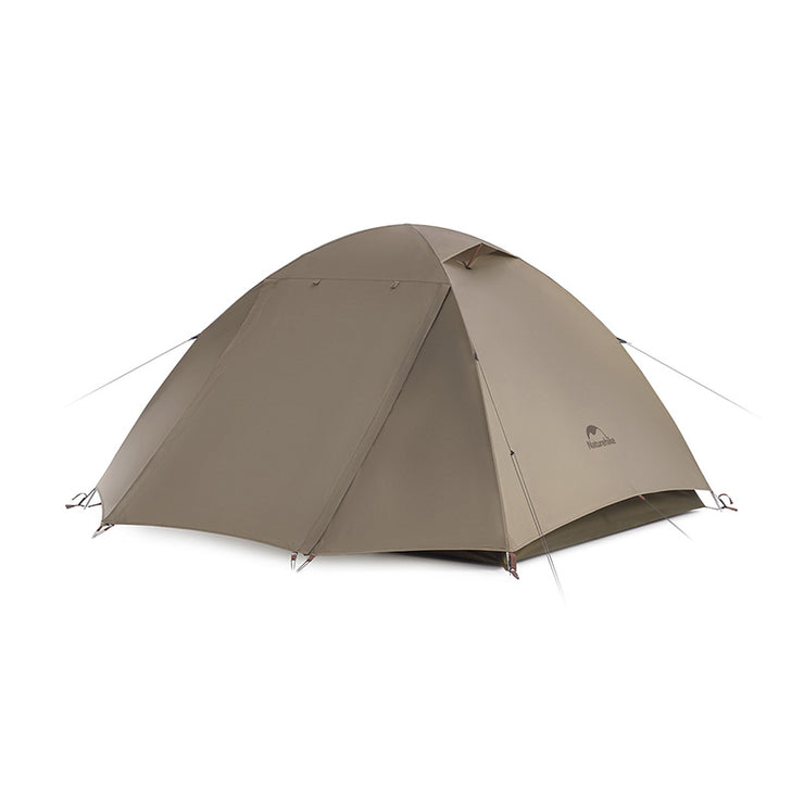 A brown Naturehike Cloud River series tent designed for three people, displayed against a white background.