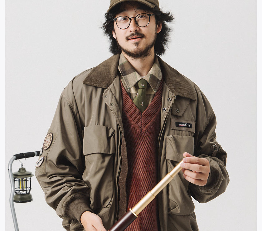 Blue Vintage Flight Jacket