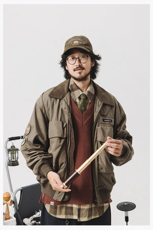 Blue Vintage Flight Jacket