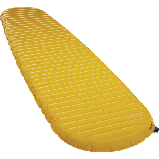 A yellow Therm-a-Rest NeoAir Xlite NXT RW U24 inflatable mattress designed for single use, displayed on a white background.