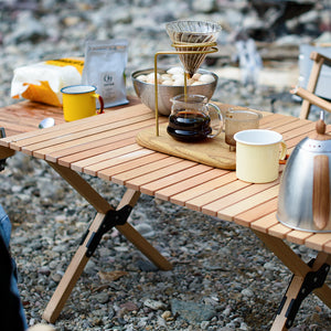 Naturehike Outdoor Folding Egg Roll Table Wood