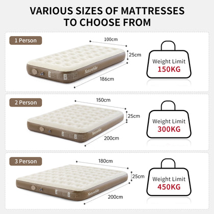 Naturehike Chenjing Built-In Pump Inflatable Bed Brown