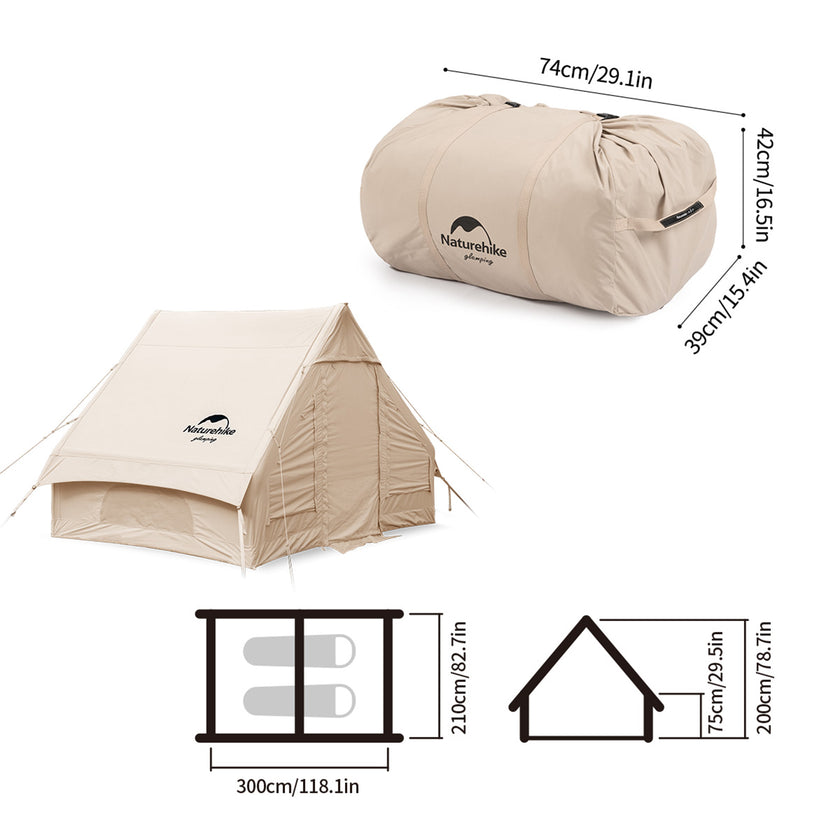 Naturehike Gen Air 6.3 Cotton Inflatable Tent Khaki
