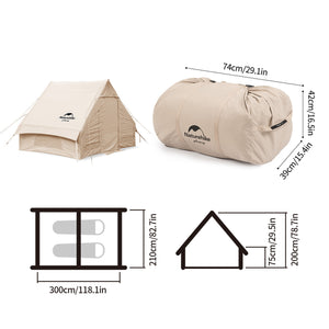 Naturehike Gen Air 6.3 Cotton Inflatable Tent Khaki