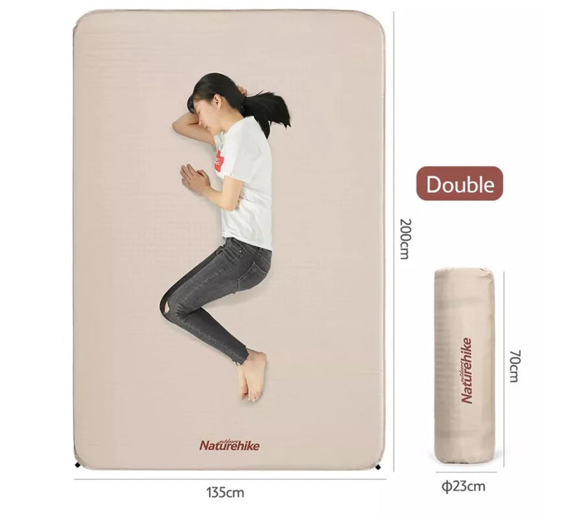 Naturehike Square Self Inflatable Sleeping Pad 3cm Double Beige