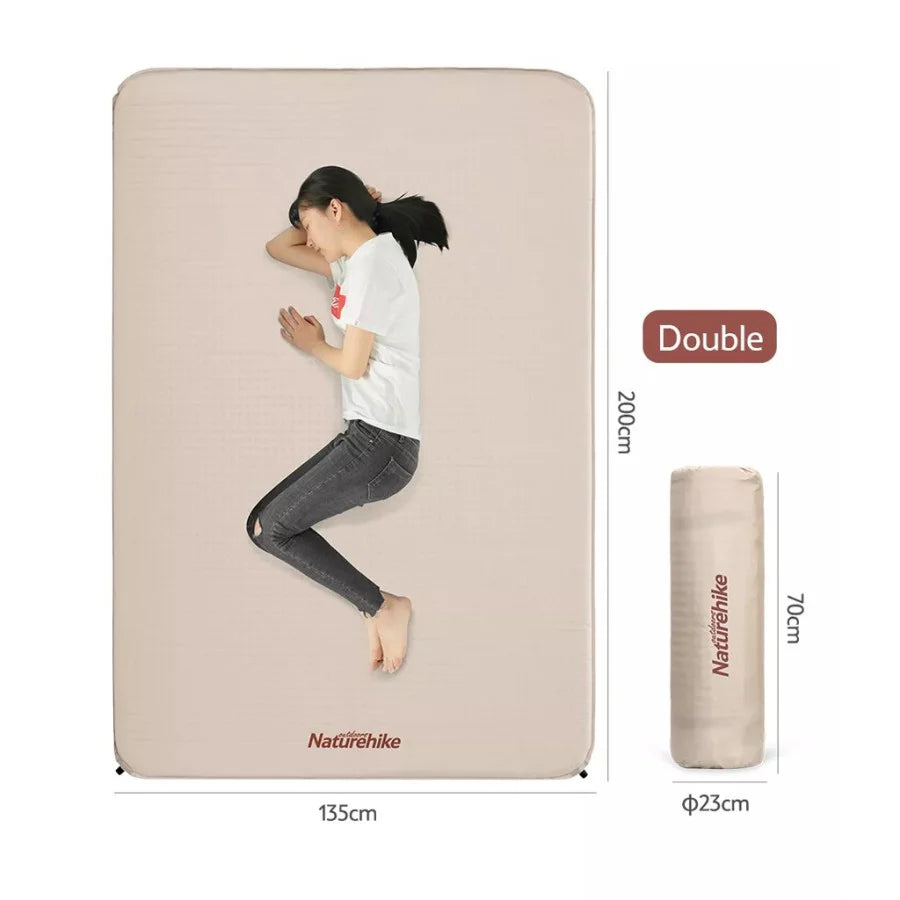 Naturehike Square Self Inflatable Sleeping Pad - 3 cm Double Beige