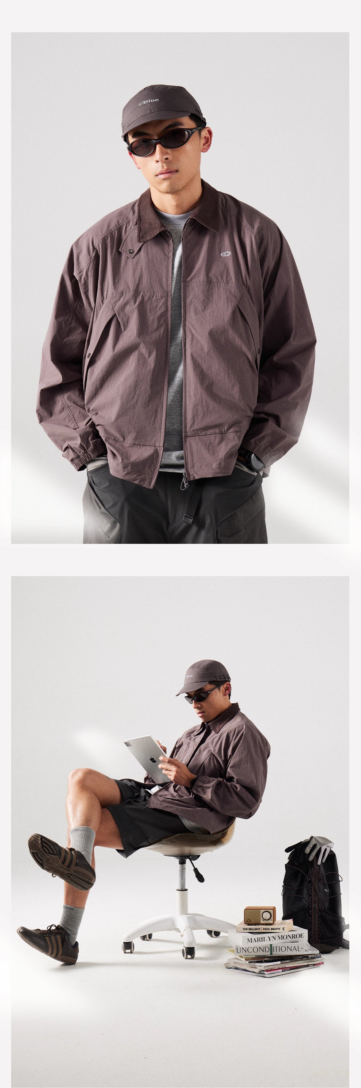 Blue Large Pocket Lapel Jacket