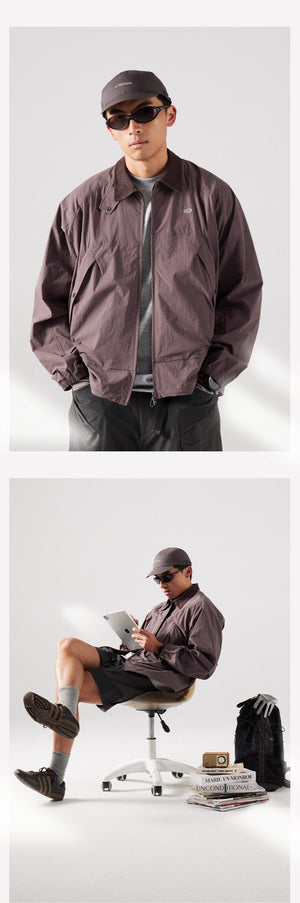 Blue Large Pocket Lapel Jacket