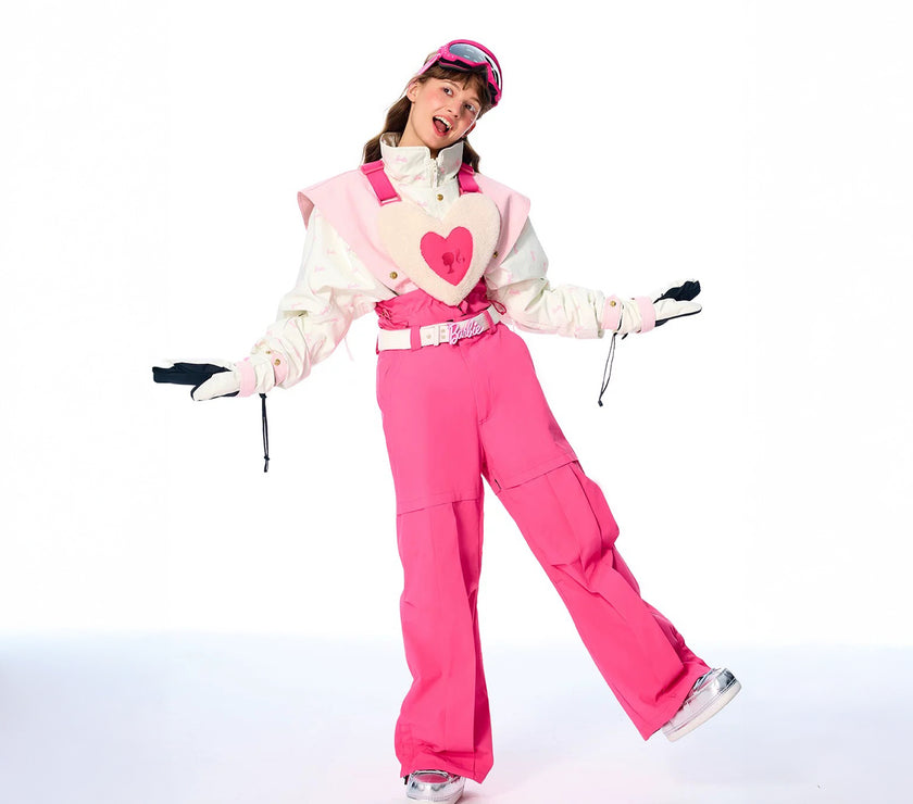 BCG Barbie Limited Edition Pink Heart Ski Bibs