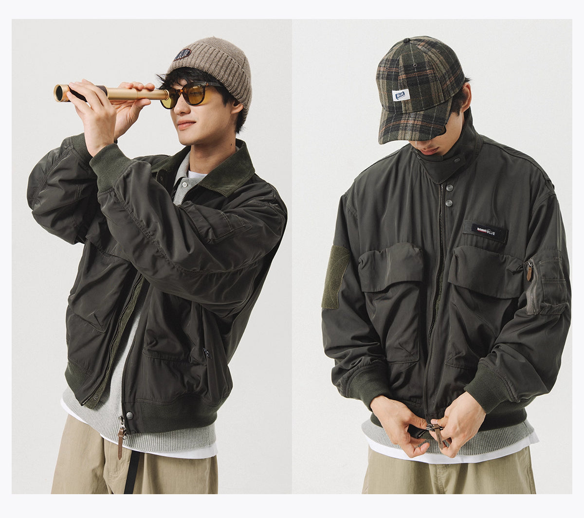 Blue Vintage Flight Jacket