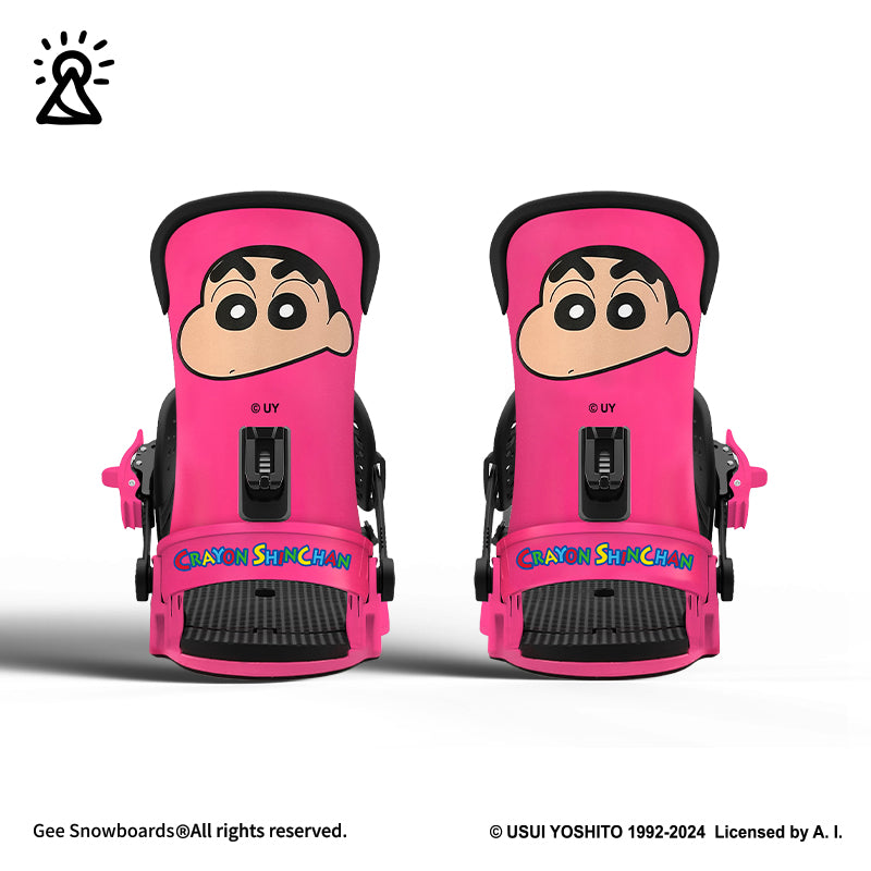 Gee Snowboards × Crayon Shin-chan Snowboard Binding — official product image
