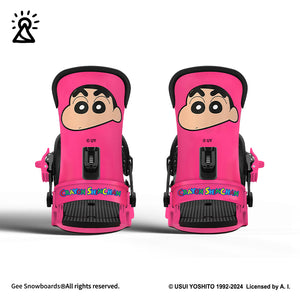 Gee Snowboards × Crayon Shin-chan Snowboard Binding — official product image