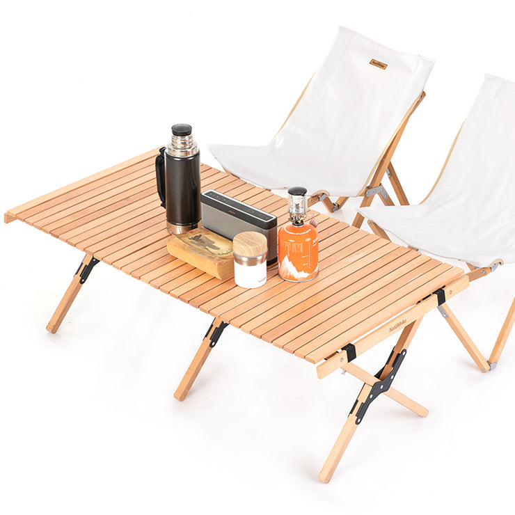 Naturehike Outdoor Folding Egg Roll Table Wood