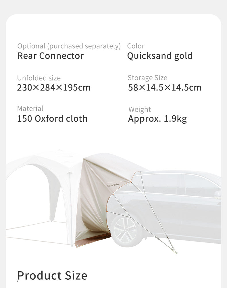 Car cover with product specifications on a white background