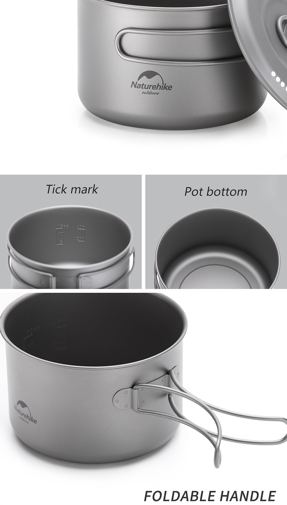 Naturehike TDG02 Outdoor Ti Pot Ti Color (1300Ml) 2026