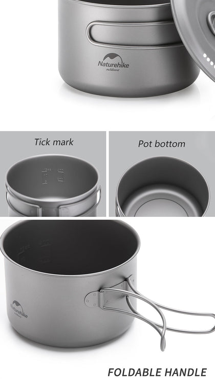 Naturehike TDG02 Outdoor Ti Pot Ti Color (1300Ml) 2026